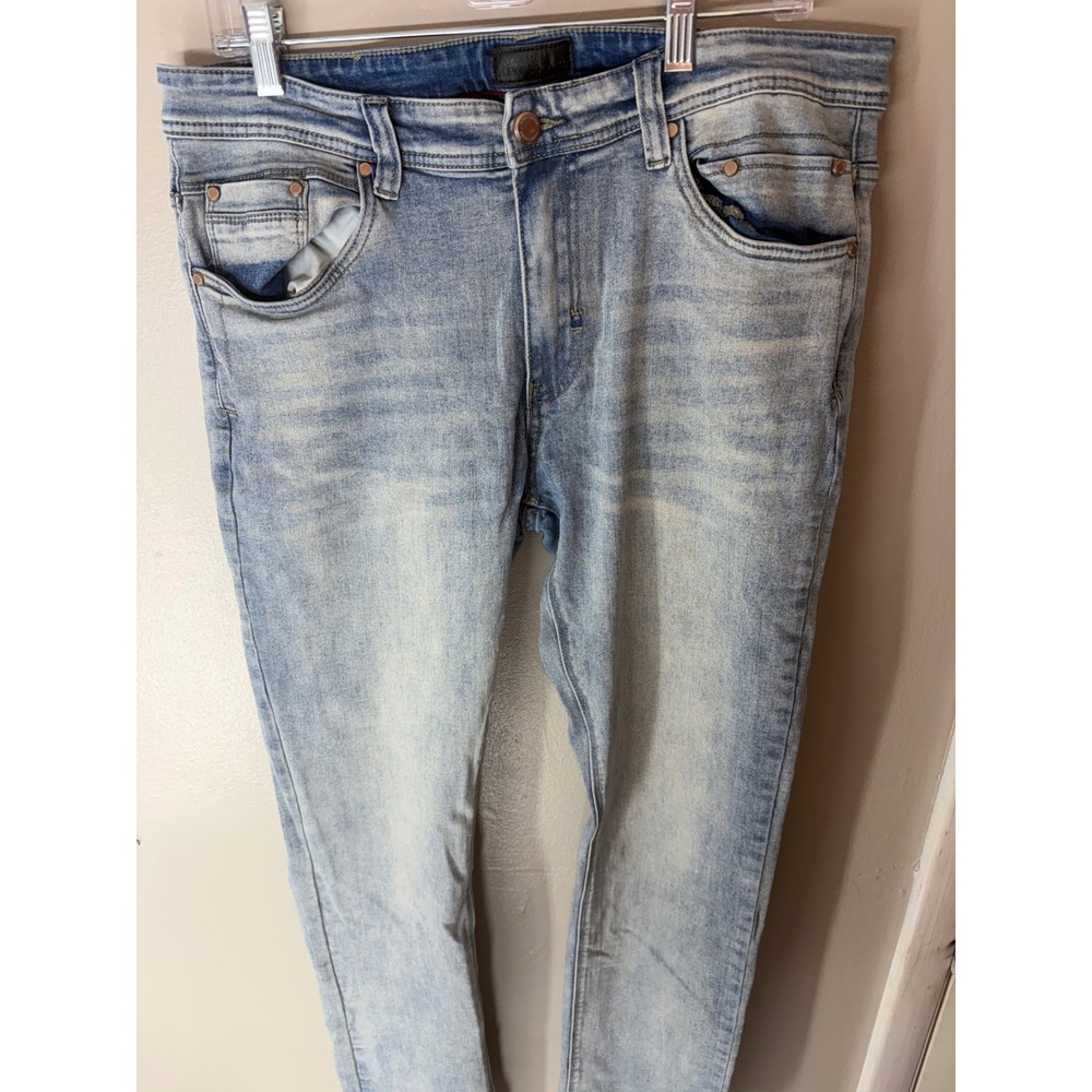 Steve's Jeans Mens 34x32 Light Wash Slim Fit Stretch Denim Blue Jeans